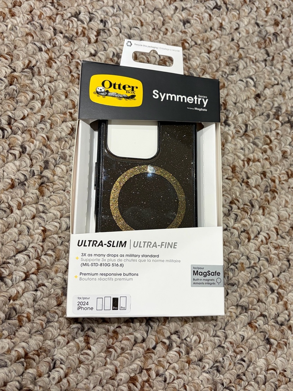OtterBox Symmetry Series Clear Black/Gold iPhone 16 Pro Case